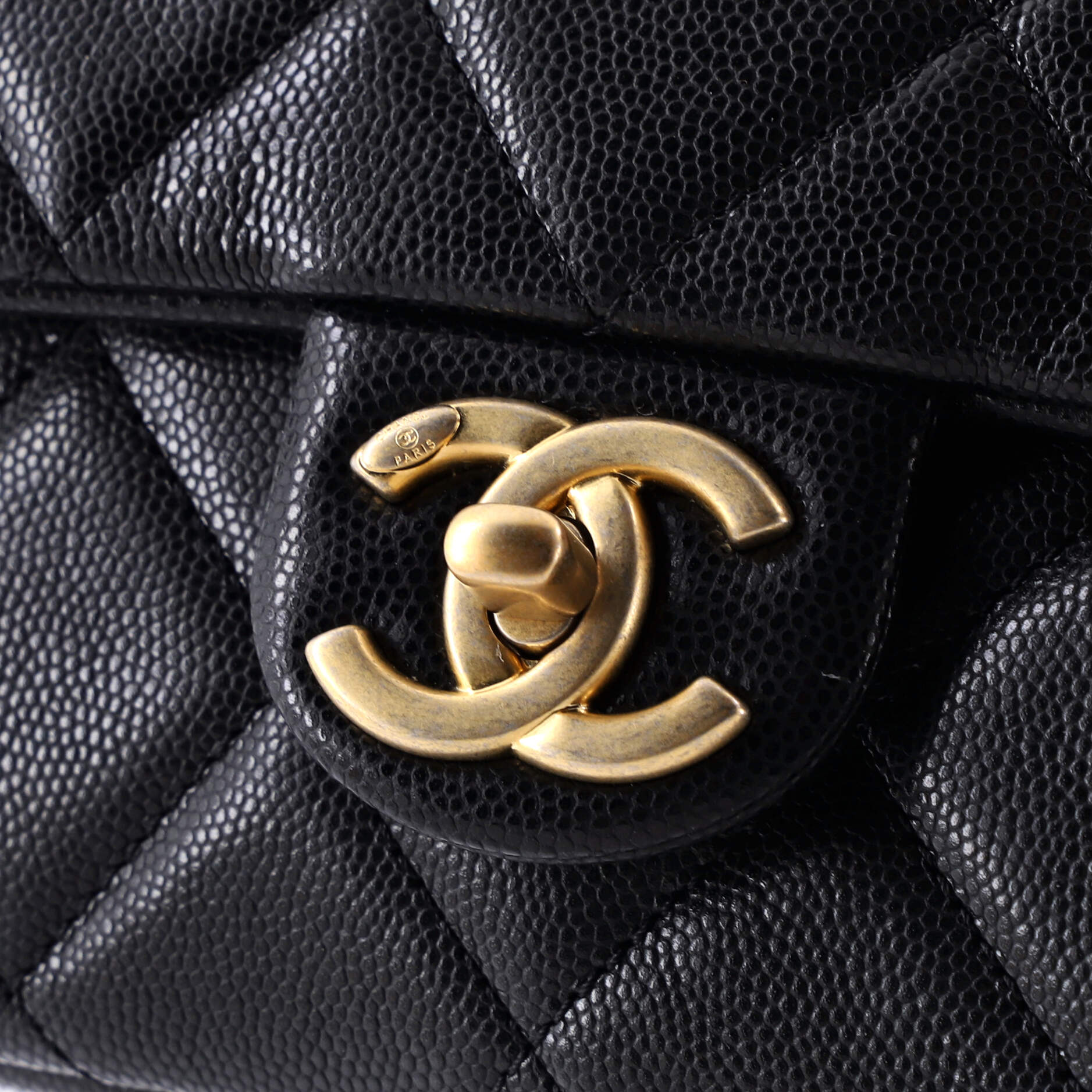 Chanel Twist Your Buttons Flap Bag Quilted Caviar Small