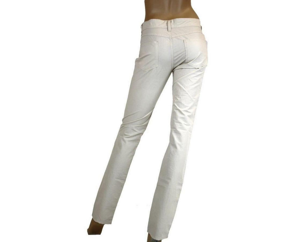 Bottega Veneta Women's Front Button Beige Cotton Flax Pants (38)