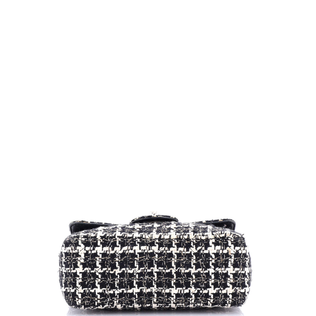 Chanel Square Classic Single Flap Bag Quilted Tweed Mini