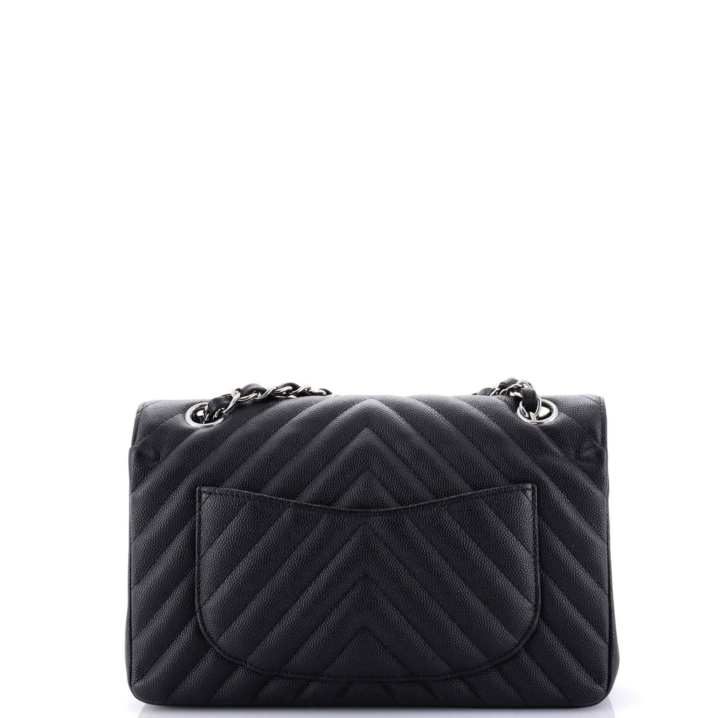 Chanel Classic Double Flap Bag Chevron Caviar Small