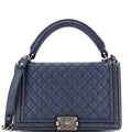 Chanel Chain Handle Boy Flap Bag Quilted Calfskin New Medium