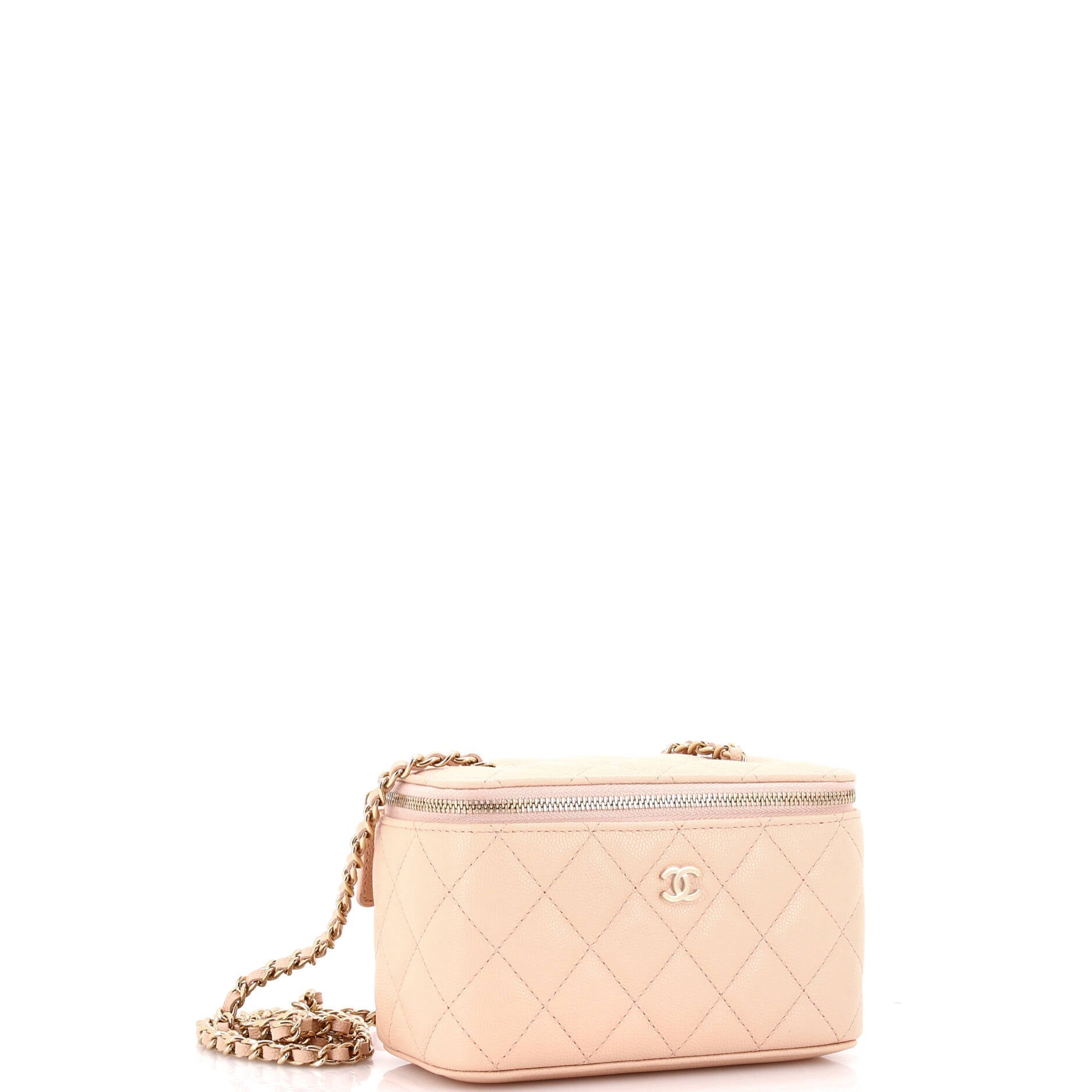 Chanel Classic Vanity Case with Chain Quilted Caviar Small