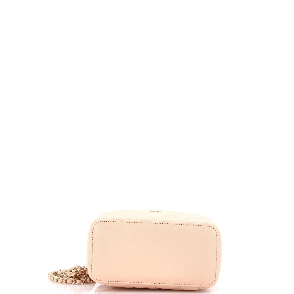 Chanel Classic Vanity Case with Chain Quilted Caviar Small