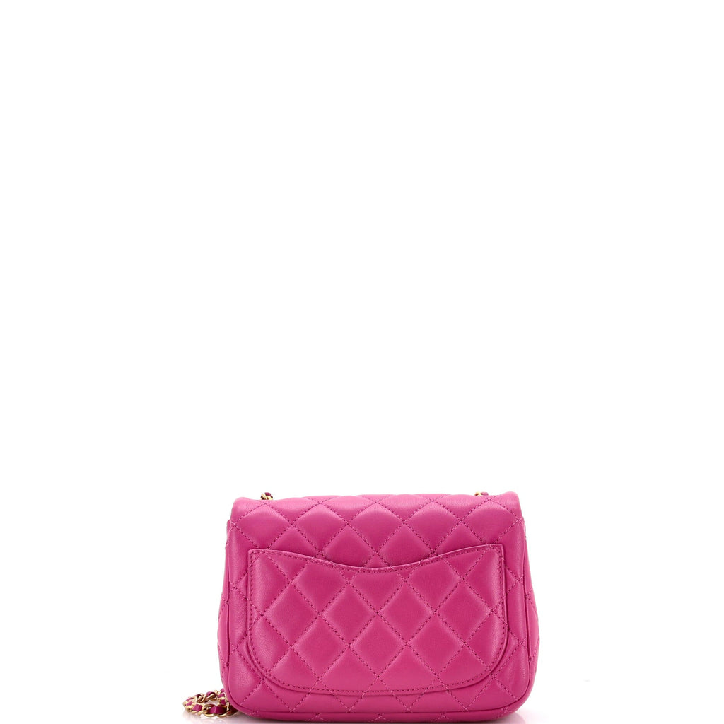Chanel Pearl Crush Square Flap Bag Quilted Lambskin Mini