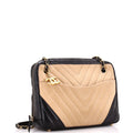 Chanel CC Charm Camera Bag Chevron Lambskin Medium