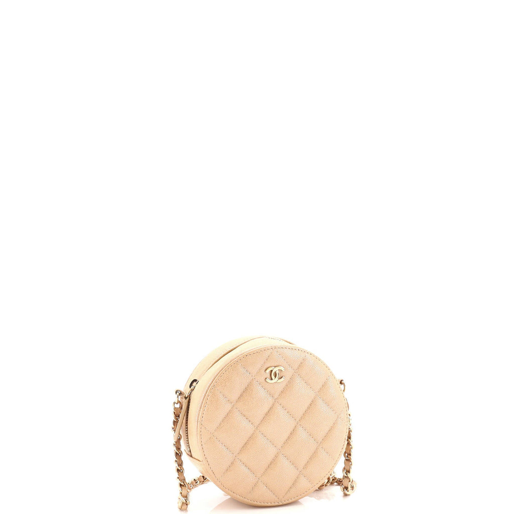 Chanel Round Clutch with Chain Quilted Caviar Mini