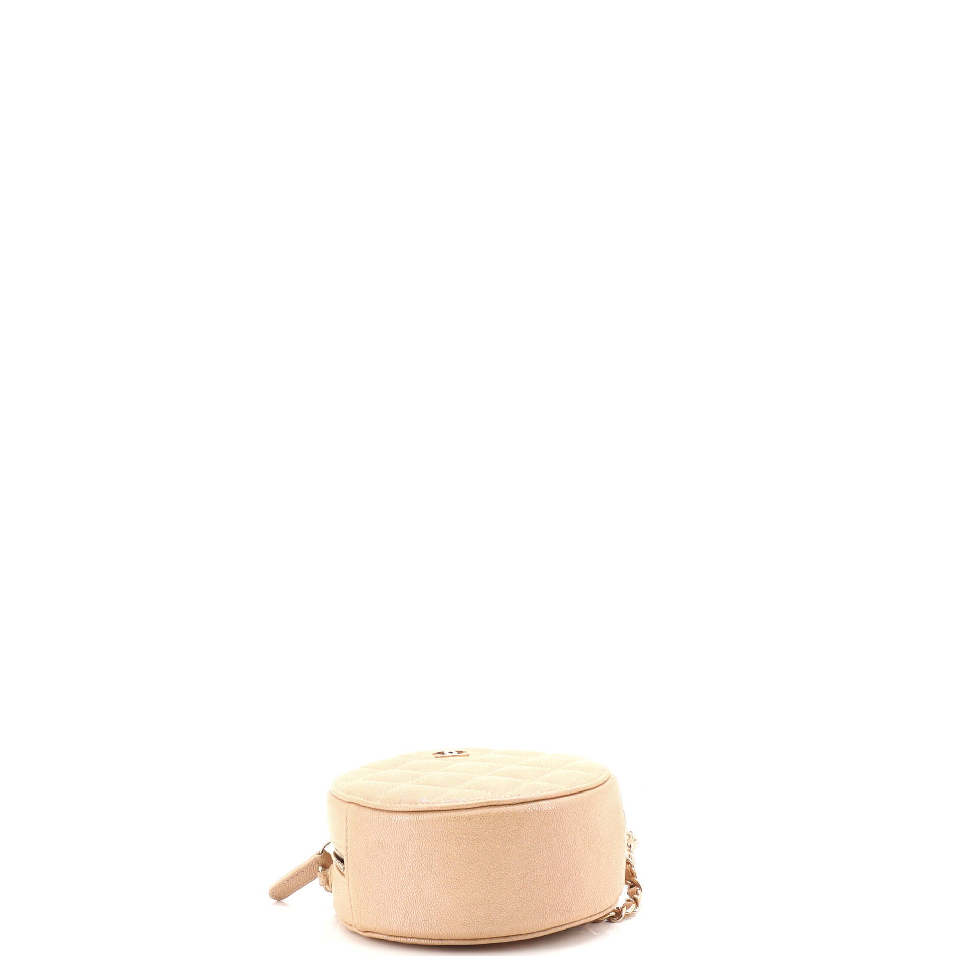 Chanel Round Clutch with Chain Quilted Caviar Mini