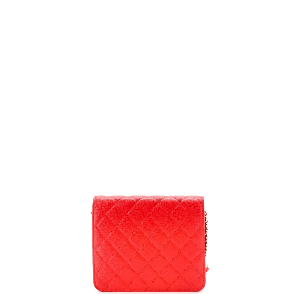 Chanel Square Wallet on Chain Quilted Caviar