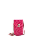 Chanel CC Flap Phone Holder Crossbody Bag Quilted Lambskin