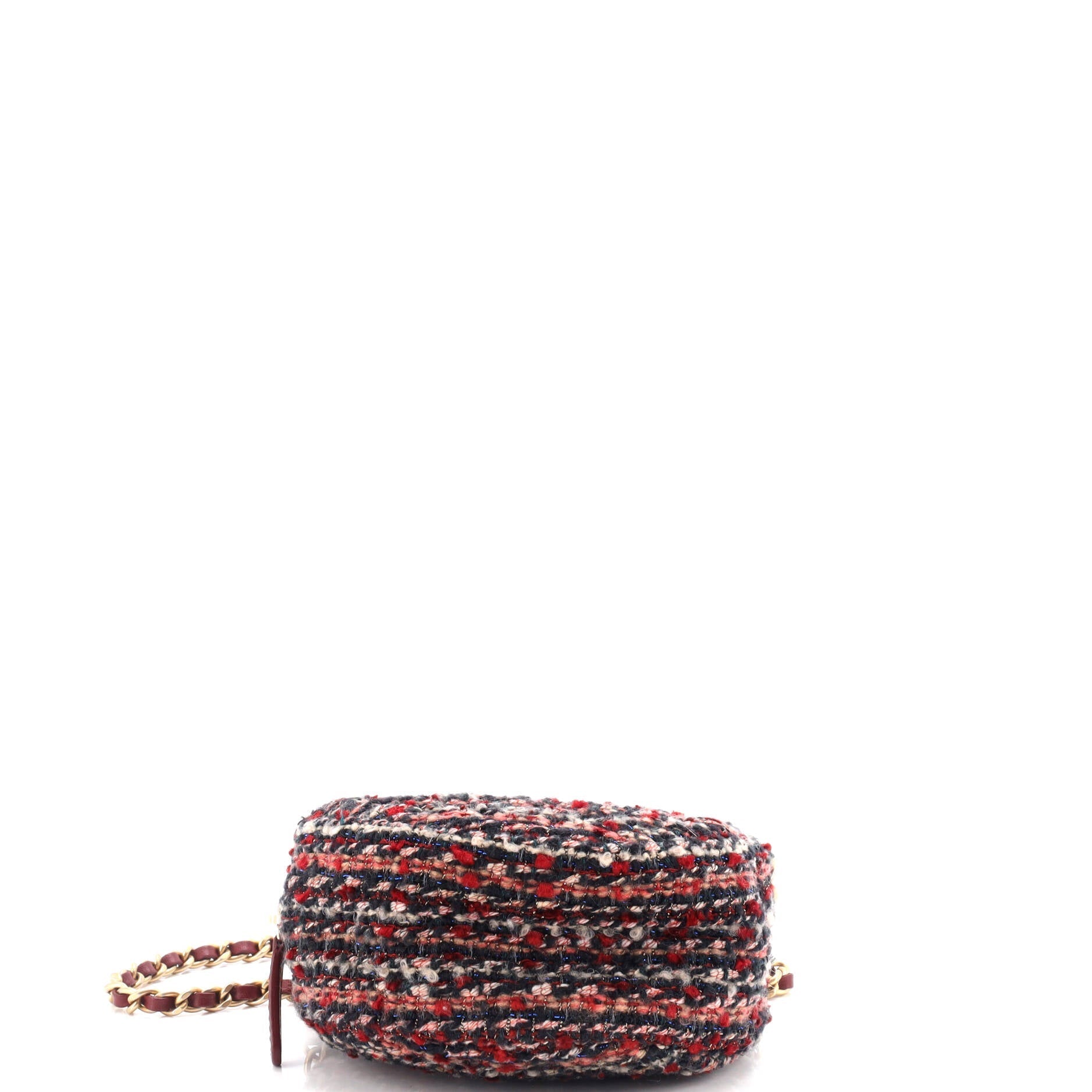 Chanel Round Clutch with Chain Quilted Tweed Mini