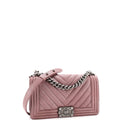 Chanel Boy Flap Bag Chevron Caviar Old Medium