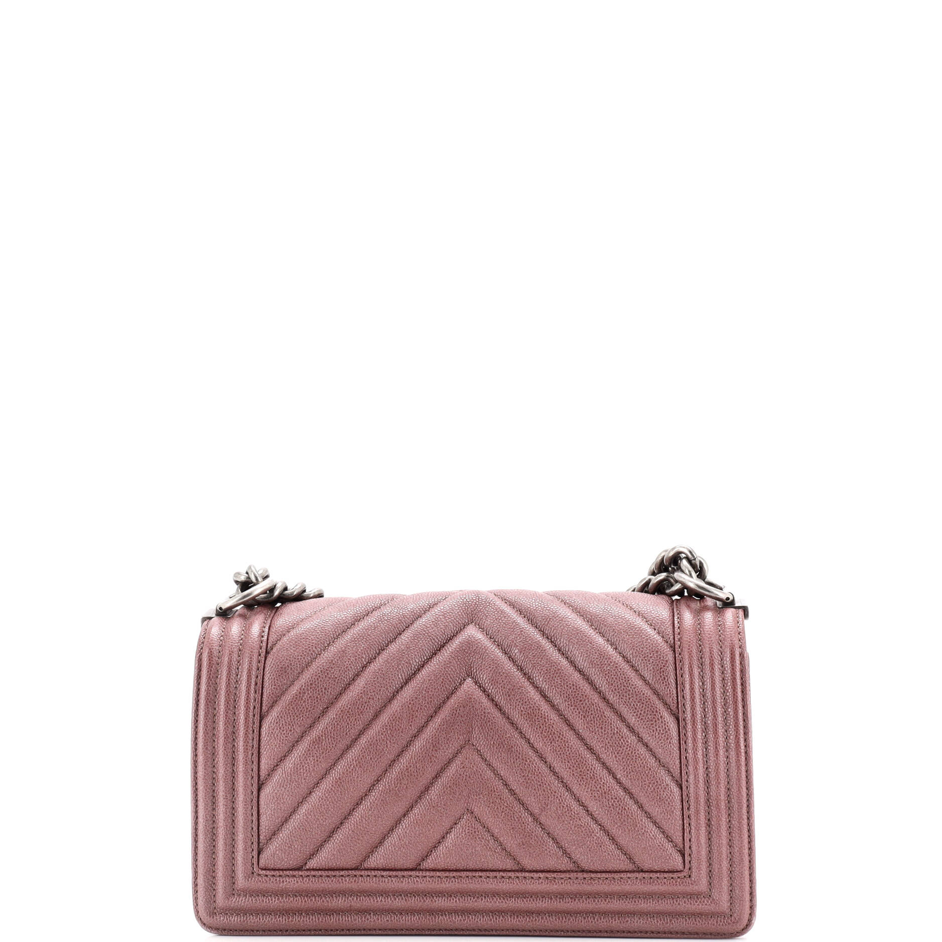 Chanel Boy Flap Bag Chevron Caviar Old Medium