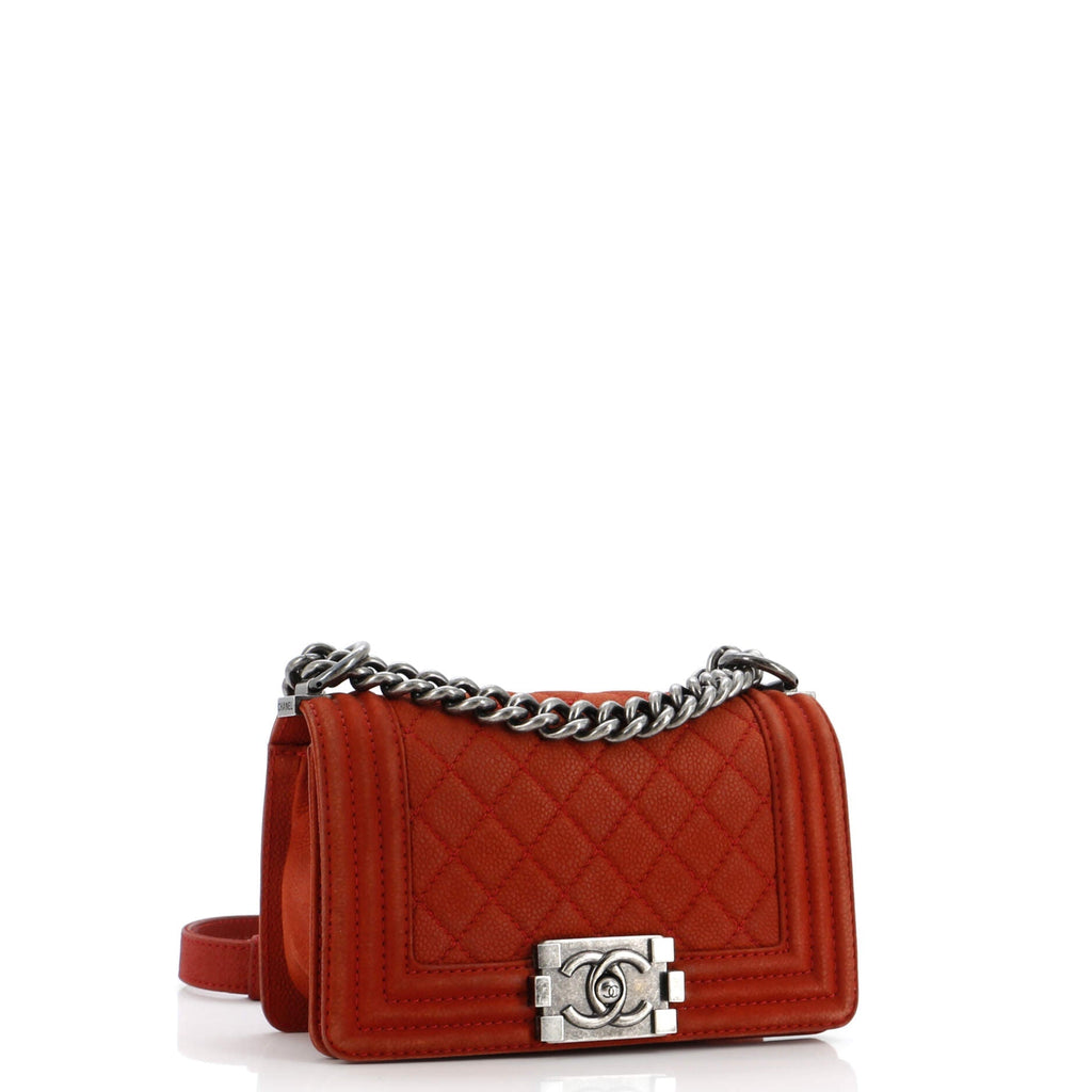 Chanel Boy Flap Bag Quilted Matte Caviar Small