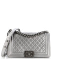 Chanel Boy Flap Bag Quilted Caviar Old Medium