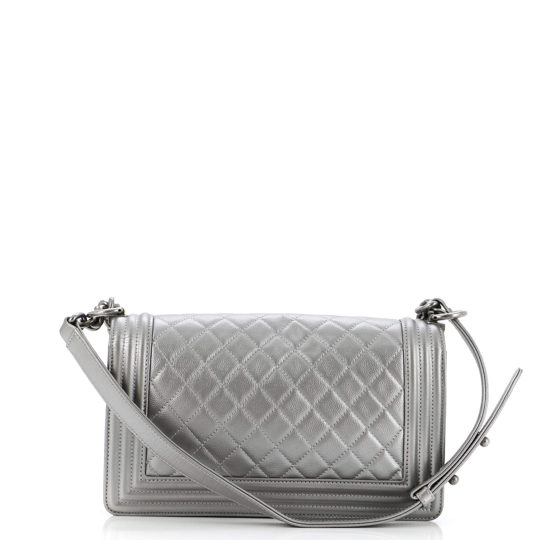 Chanel Boy Flap Bag Quilted Caviar Old Medium