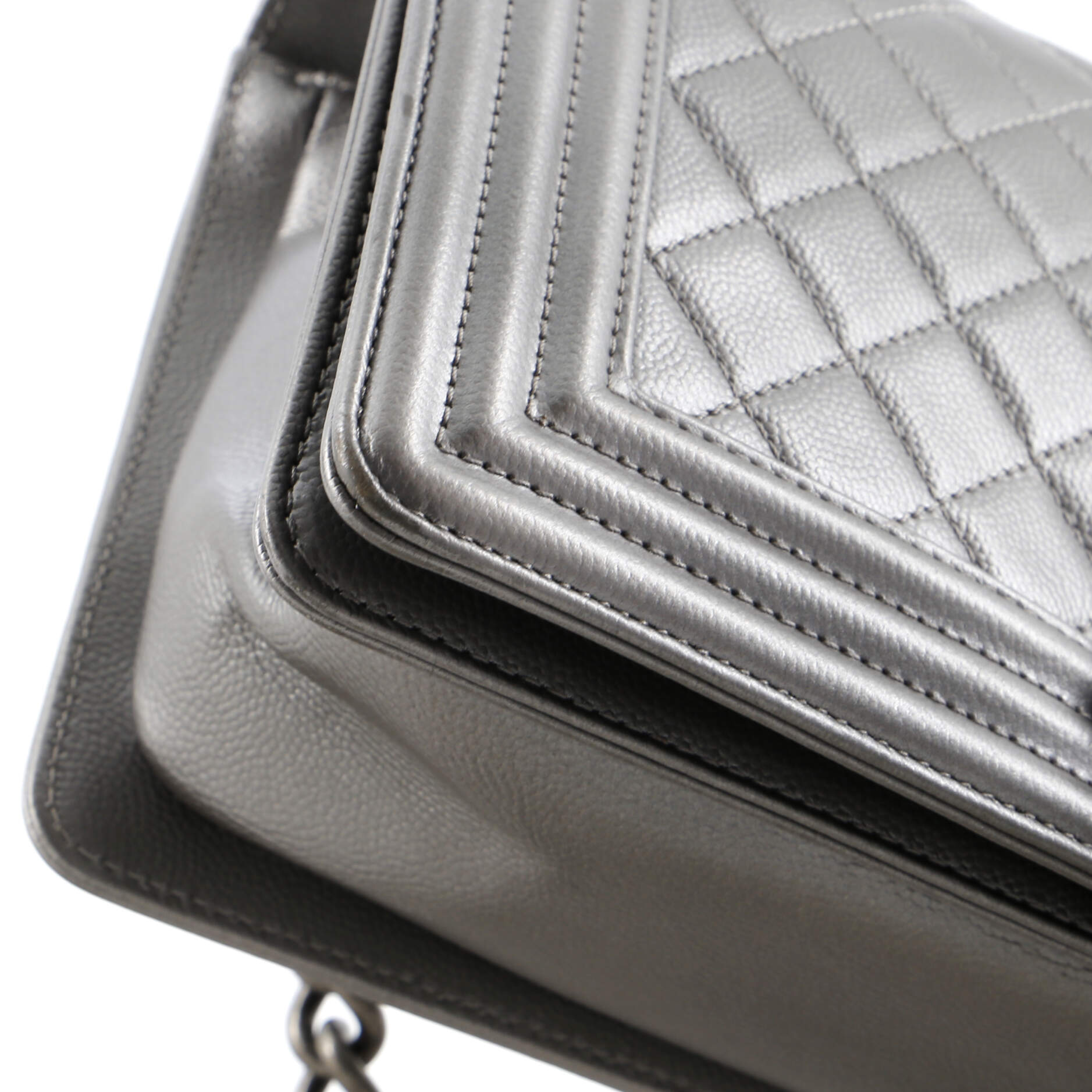 Chanel Boy Flap Bag Quilted Caviar Old Medium