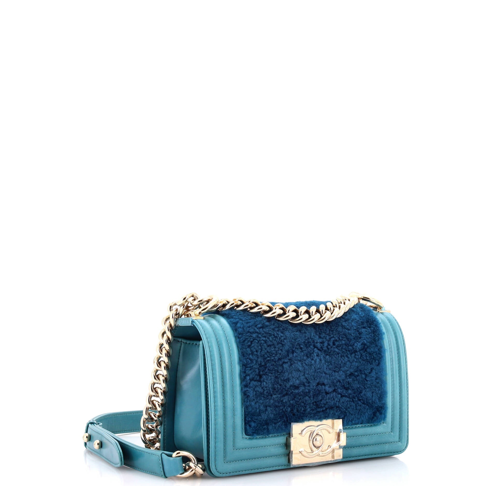 Chanel Boy Flap Bag Shearling with Leather Small