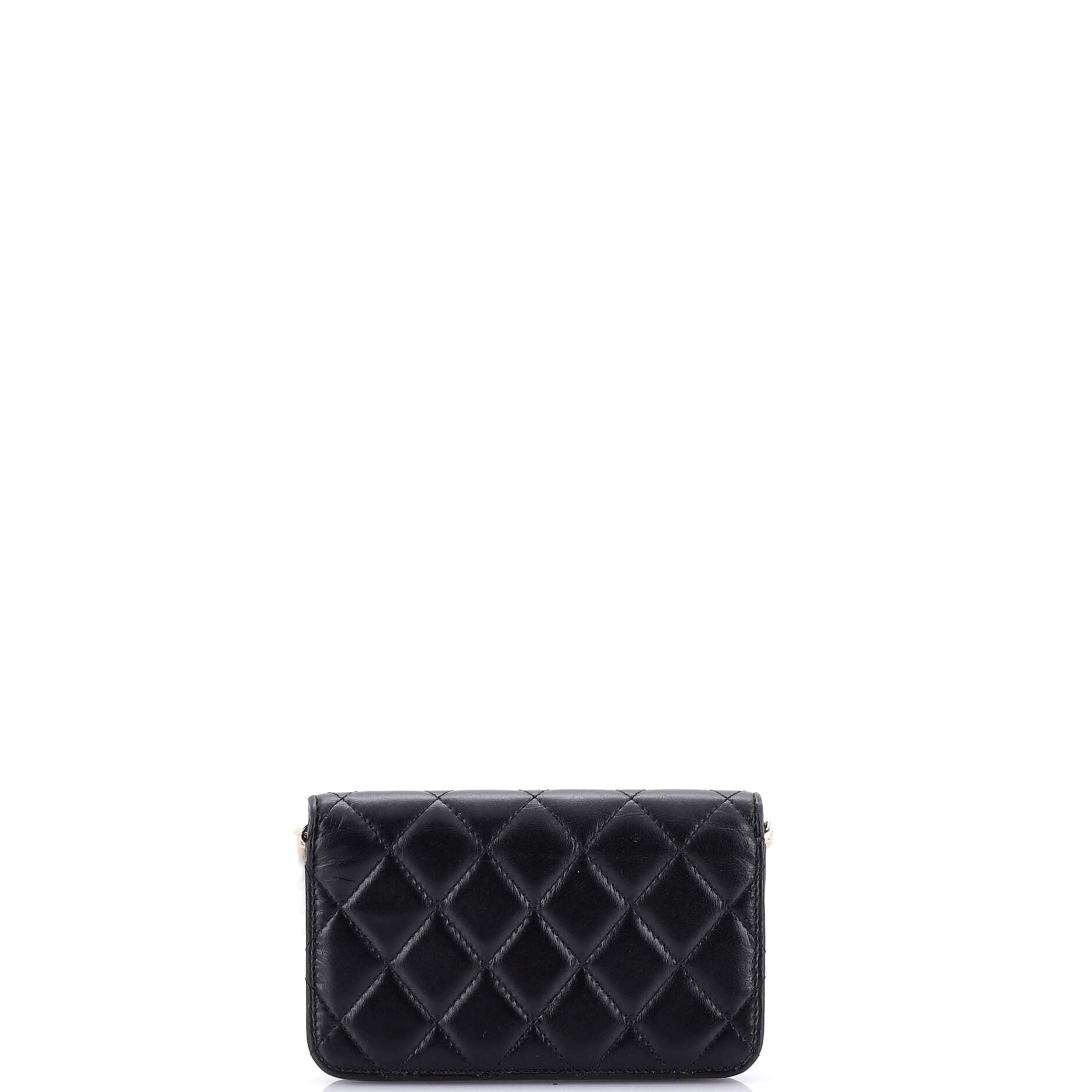Chanel Pearl Strap Clutch with Chain Quilted Calfskin