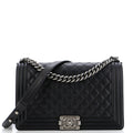 Chanel Boy Flap Bag Quilted Caviar New Medium