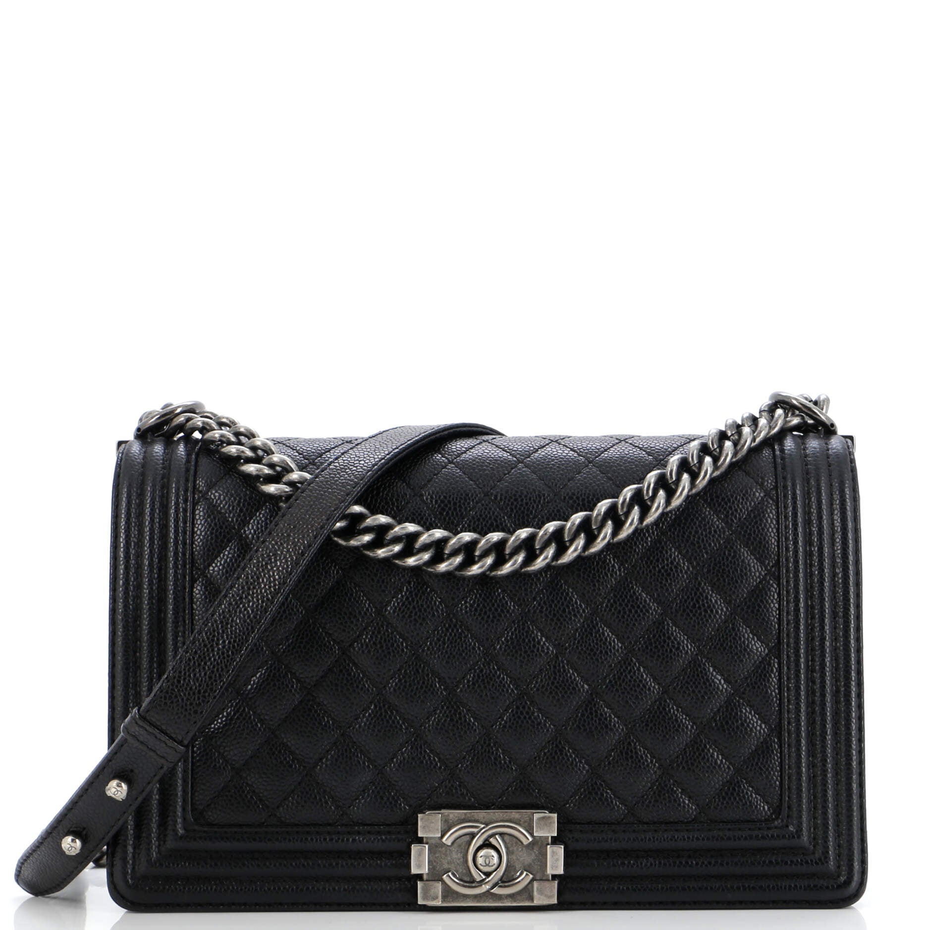 Chanel Boy Flap Bag Quilted Caviar New Medium