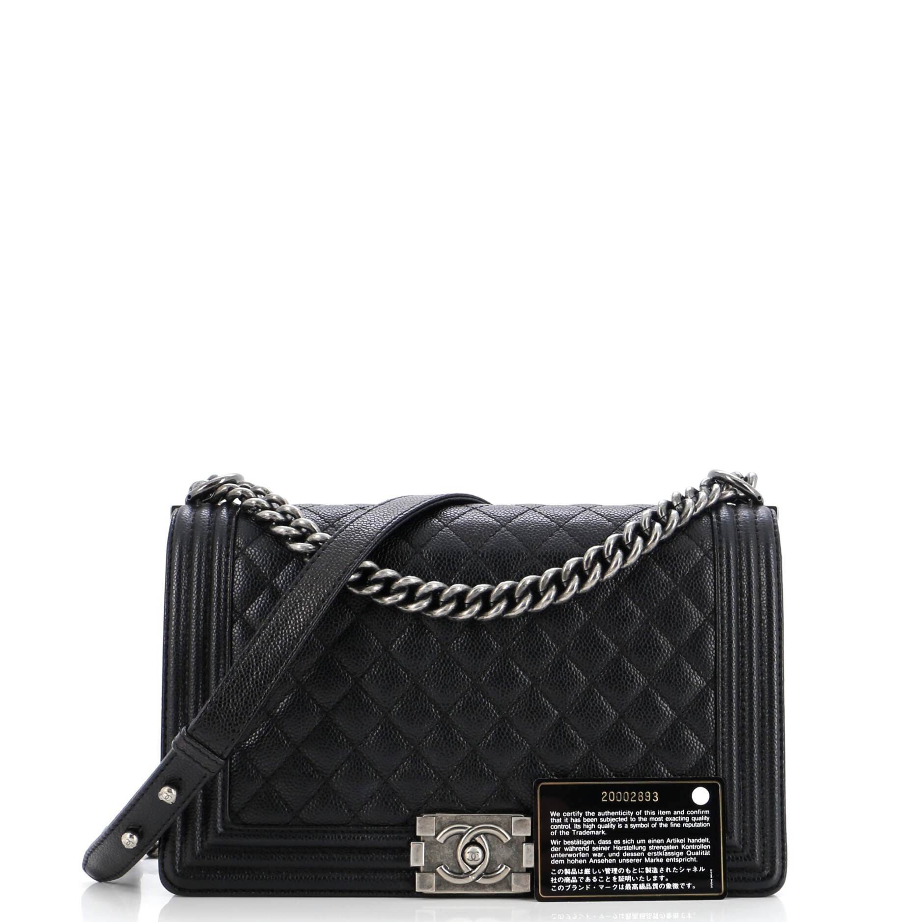 Chanel Boy Flap Bag Quilted Caviar New Medium