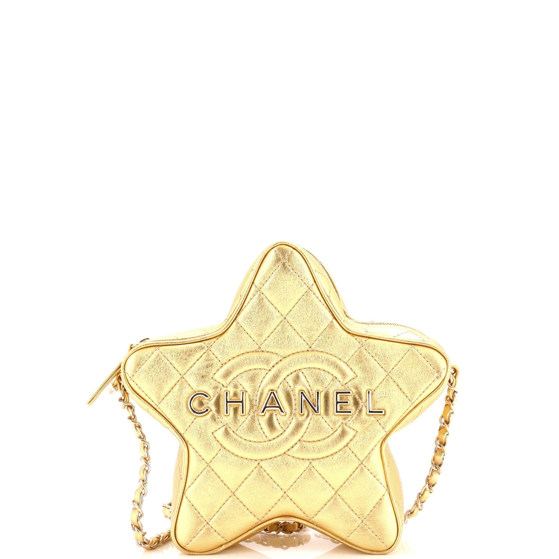 Chanel CC Walk of Fame Star Bag Quilted Metallic Lambskin