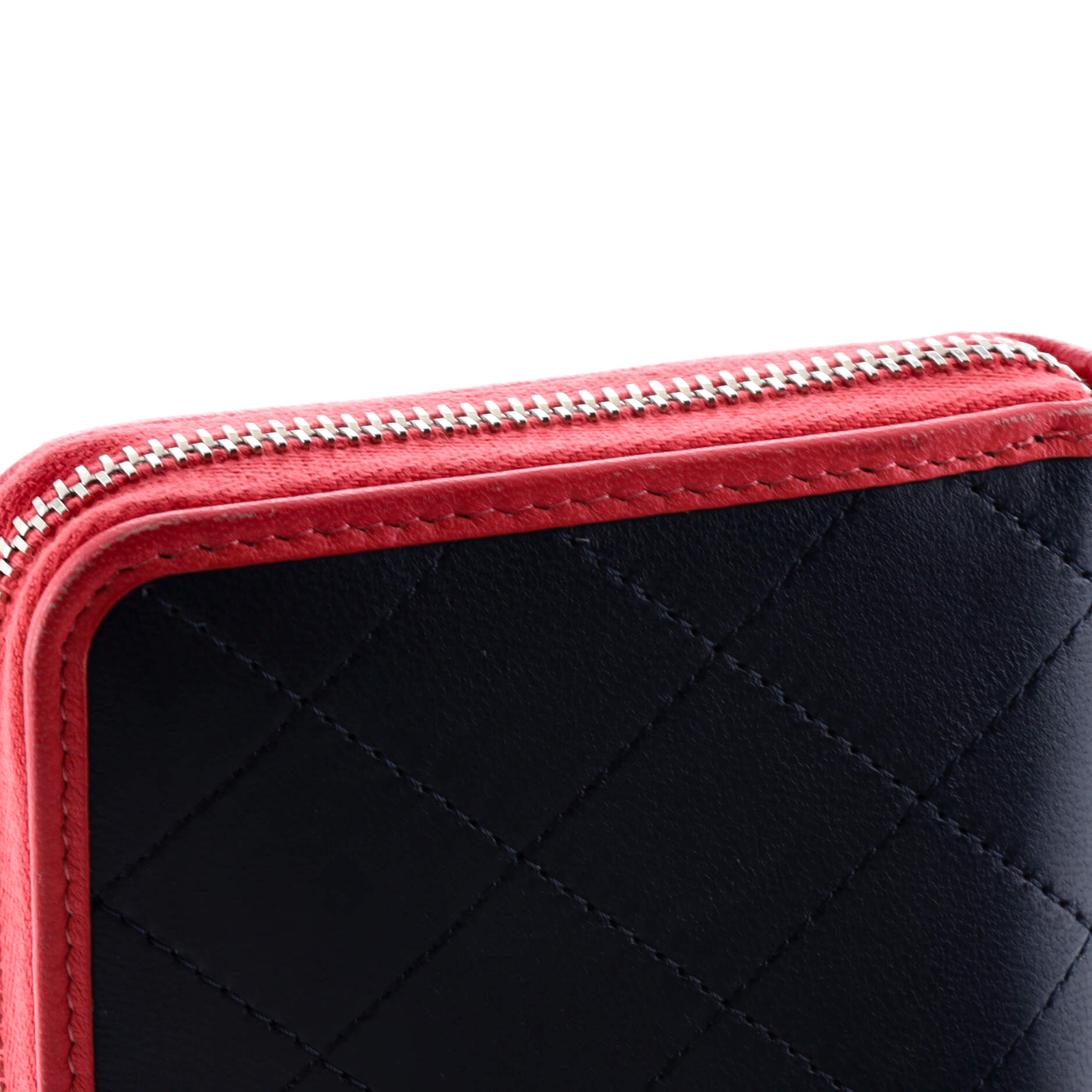 Chanel CC Zip Around Wallet Stitched Lambskin Long