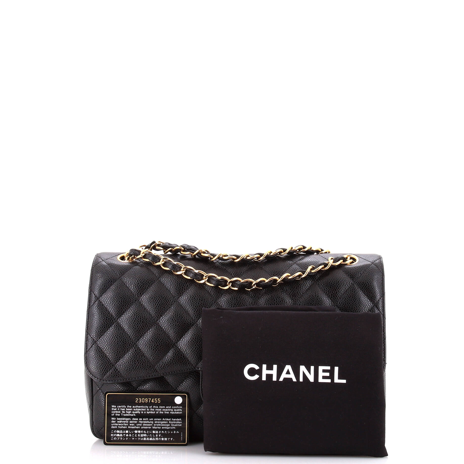 Chanel Classic Double Flap Bag Quilted Caviar Jumbo