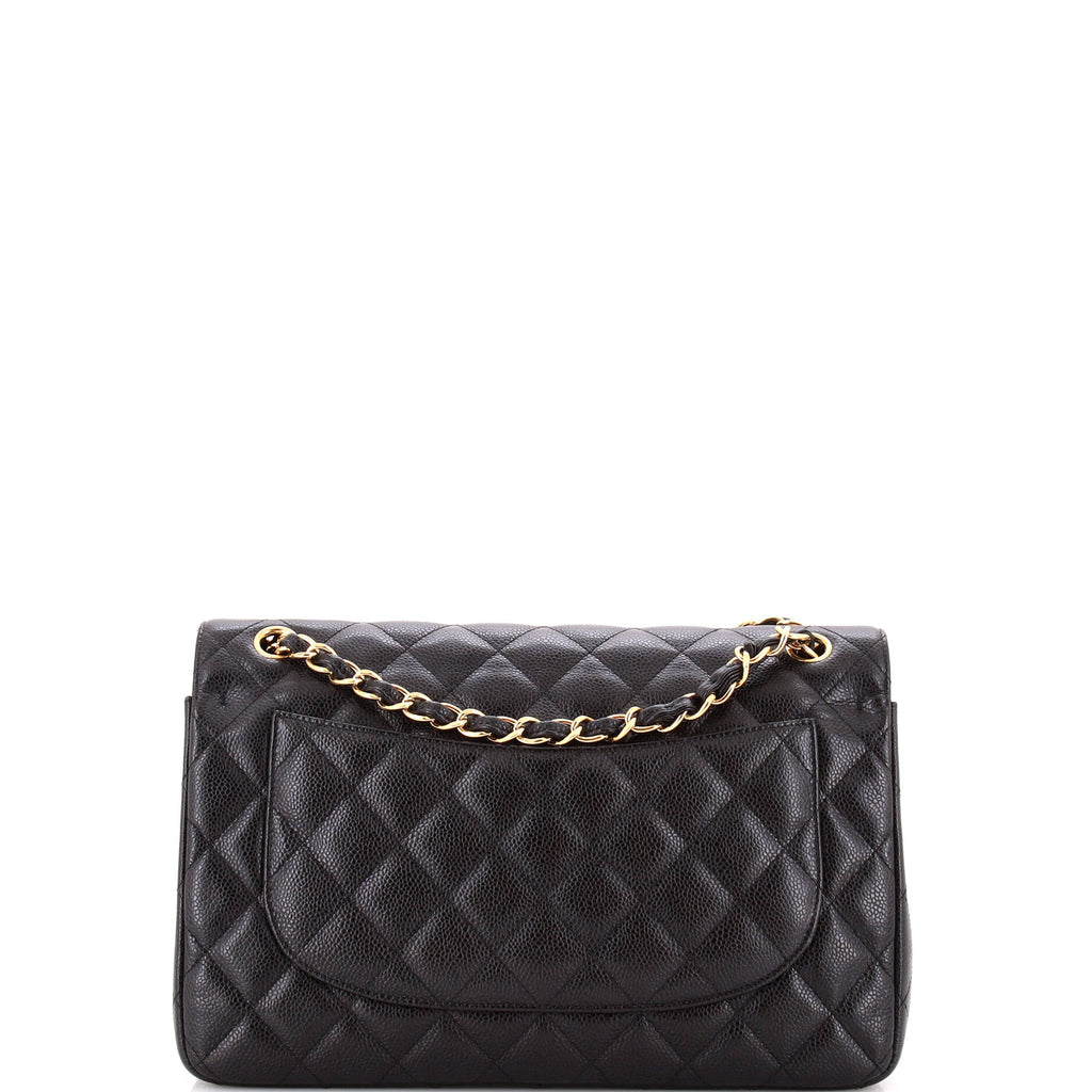 Chanel Classic Double Flap Bag Quilted Caviar Jumbo