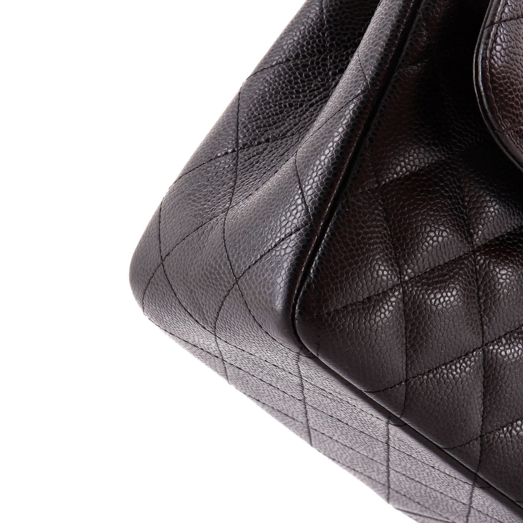 Chanel Classic Double Flap Bag Quilted Caviar Jumbo