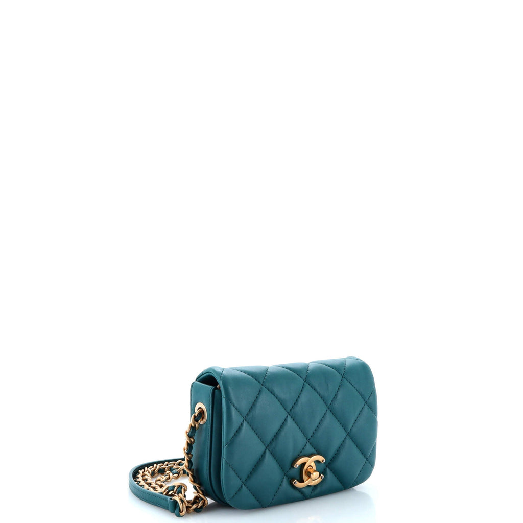 Chanel Nailed CC Full Flap Bag Quilted Calfskin Mini
