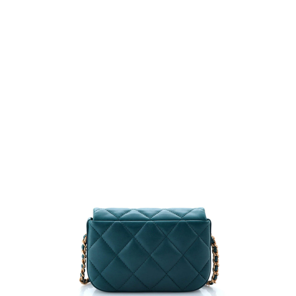 Chanel Nailed CC Full Flap Bag Quilted Calfskin Mini