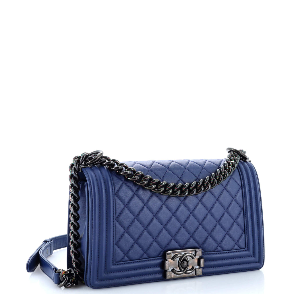 Chanel Boy Flap Bag Quilted Lambskin Old Medium