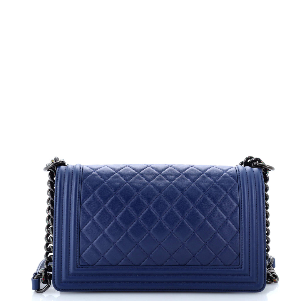Chanel Boy Flap Bag Quilted Lambskin Old Medium