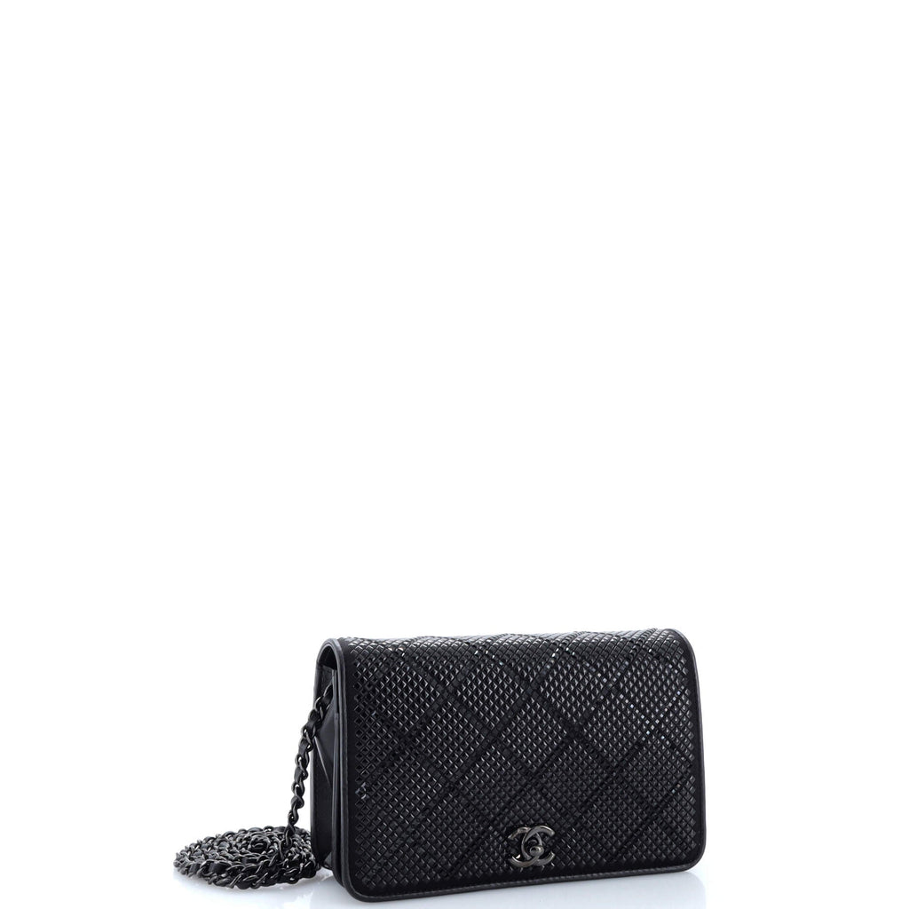 Chanel Turnlock CC Wallet on Chain Strass Embellished Satin