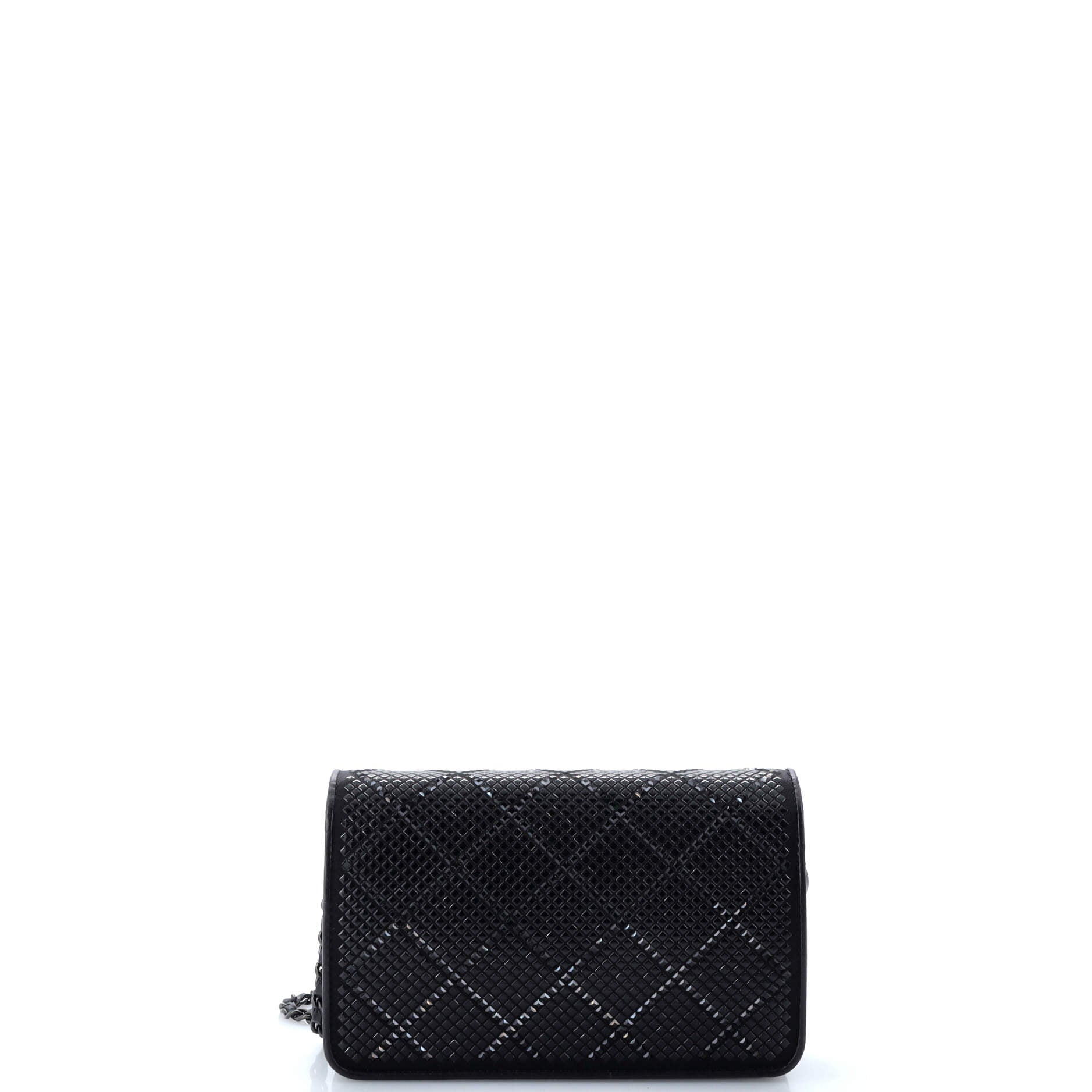 Chanel Turnlock CC Wallet on Chain Strass Embellished Satin