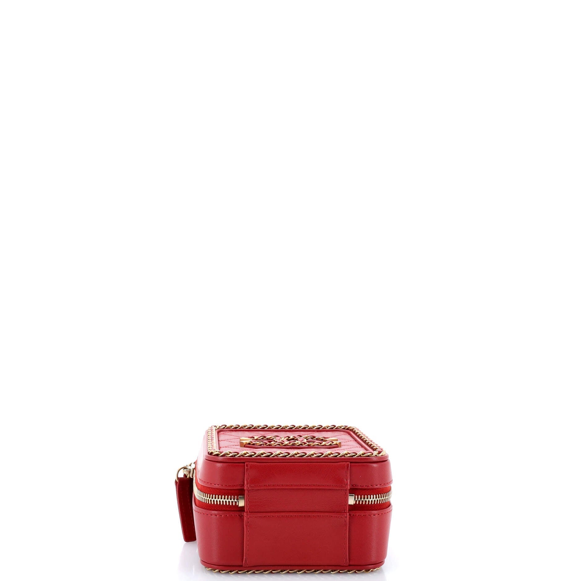 Chanel Filigree Vertical Vanity Case Quilted Goatskin with Chain Detail