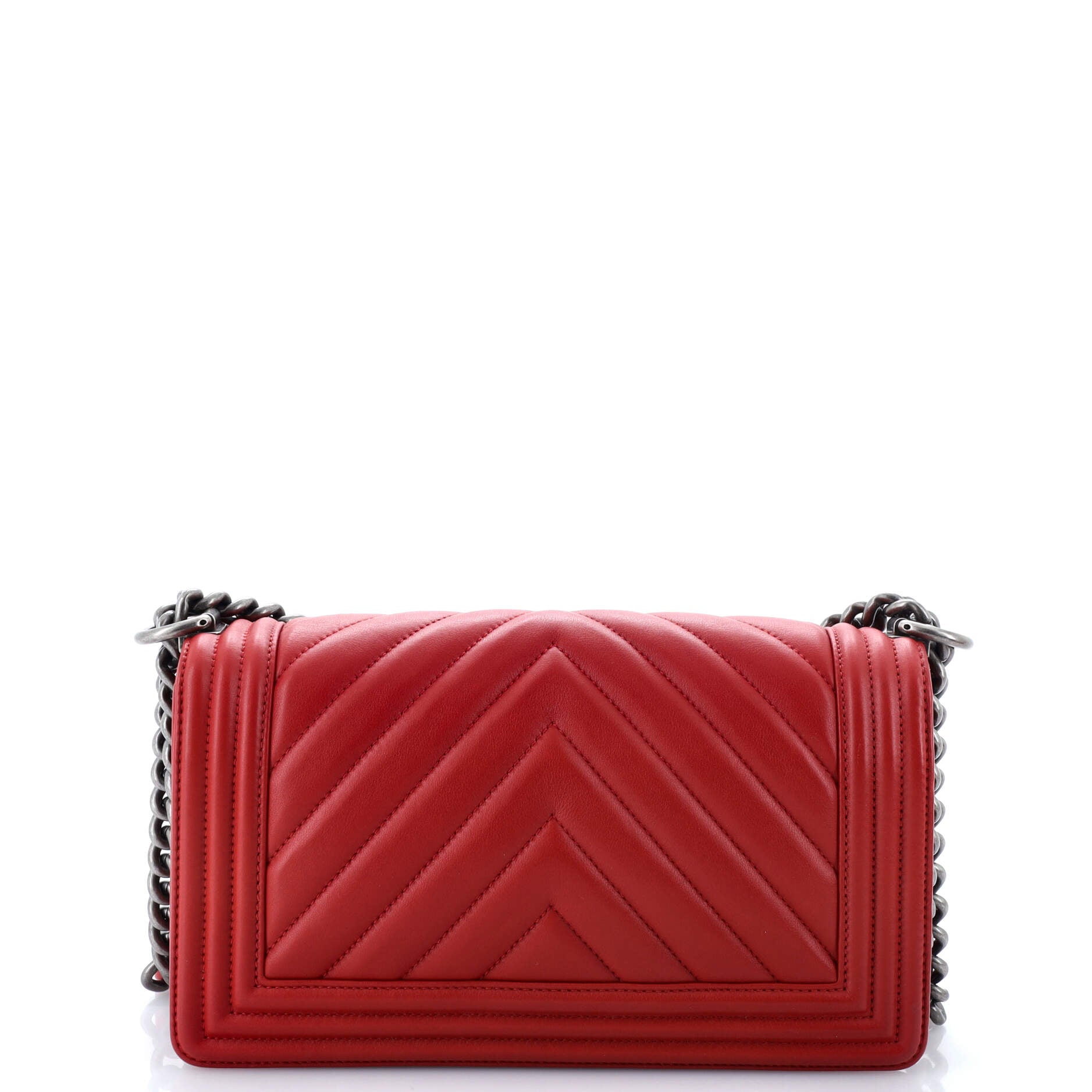 Chanel Boy Flap Bag Chevron Lambskin Old Medium
