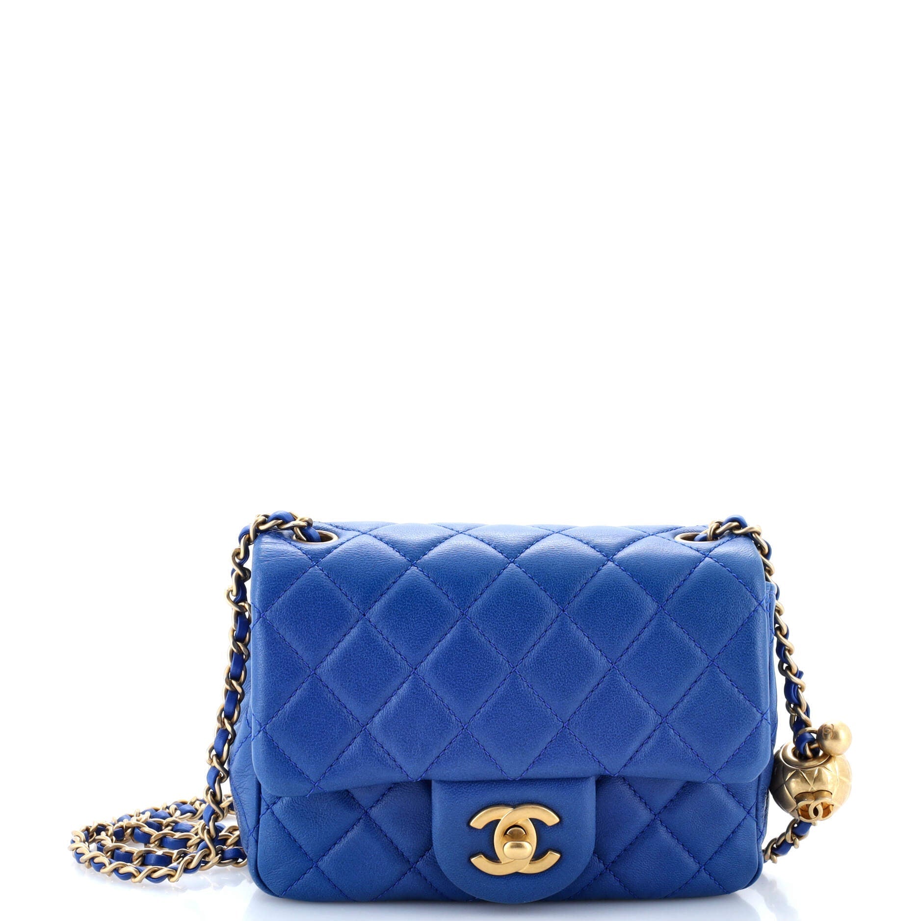 Chanel Pearl Crush Square Flap Bag Quilted Lambskin Mini