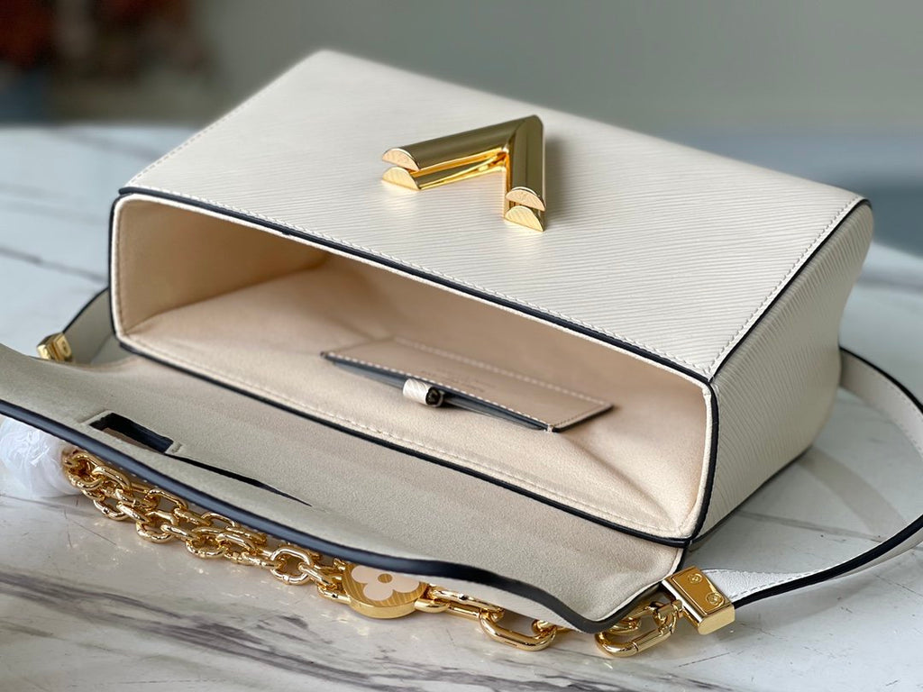 Louis Vuitton Twist MM Monogram Flower Quartz White For Women,  Shoulder And Crossbody Bags 9.1in/23cm Louis Vuitton M59403