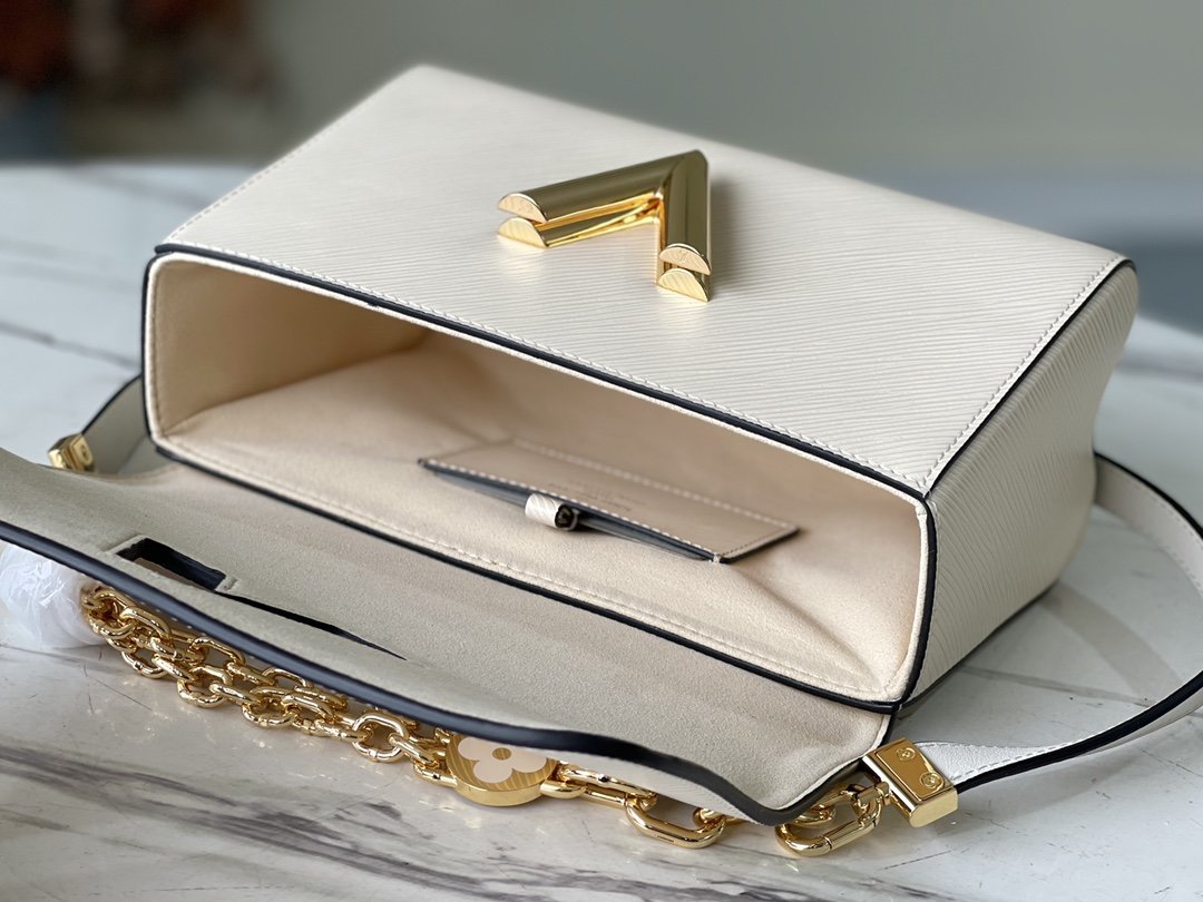Louis Vuitton Twist MM Monogram Flower Quartz White For Women,  Shoulder And Crossbody Bags 9.1in/23cm Louis Vuitton M59403