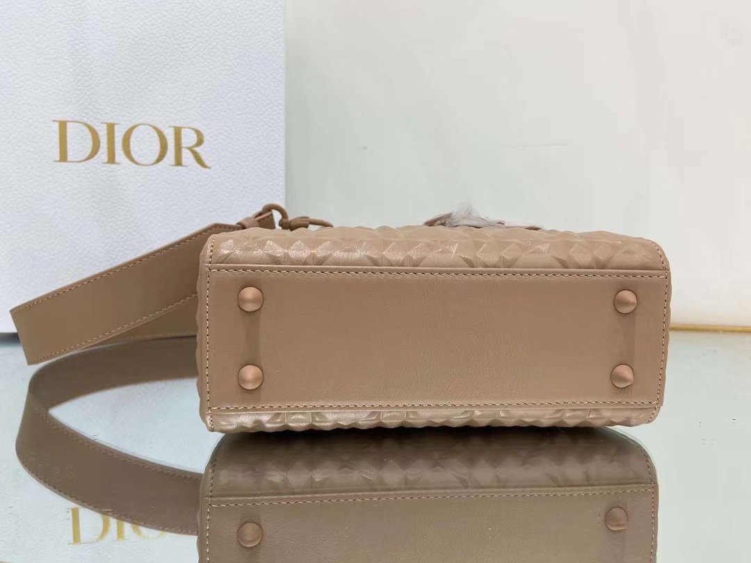 Dior MeDiorum Lady Bag Cannage with Beaded Motif, Brown, For Women Women’s Handbags, Crossbody Bags, 20cm CD