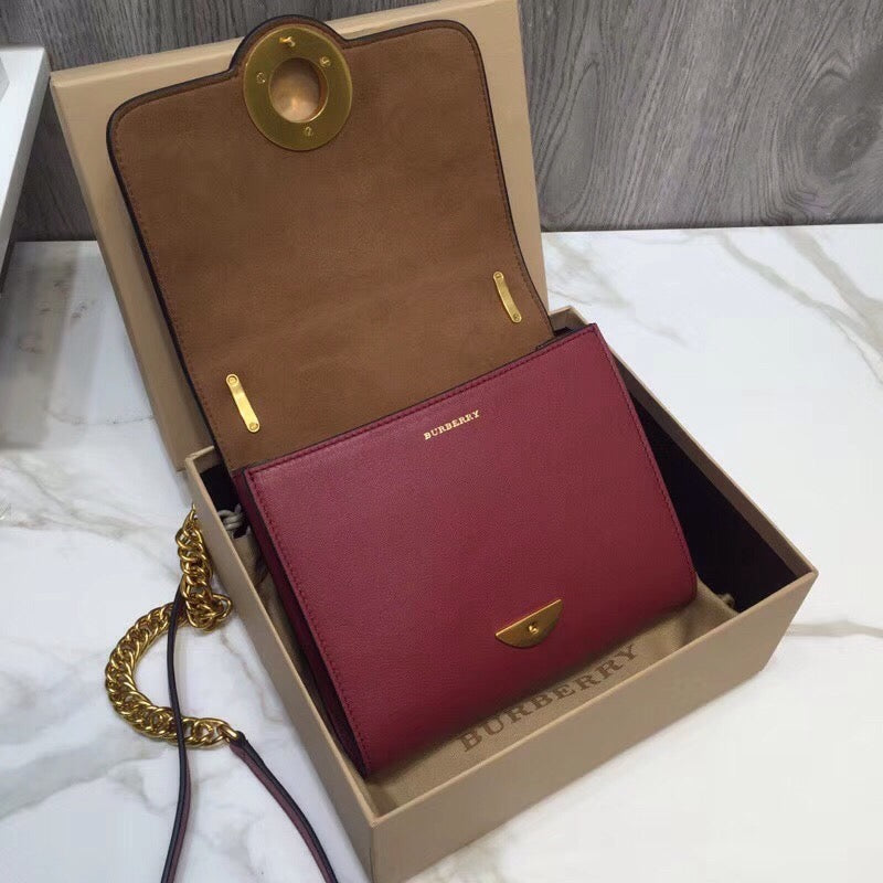 Burberry Grommet Detail Crossbody Bag Dark Red For Women, Bags 7.1in/20cm