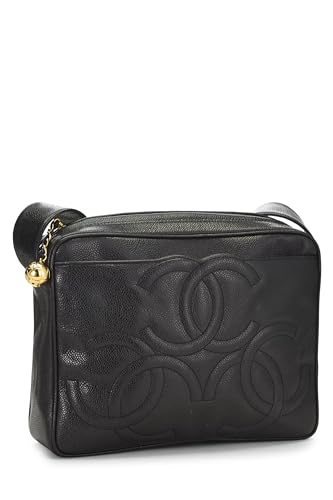 Chanel,  Black Caviar 3 'CC' Shoulder Bag, Black