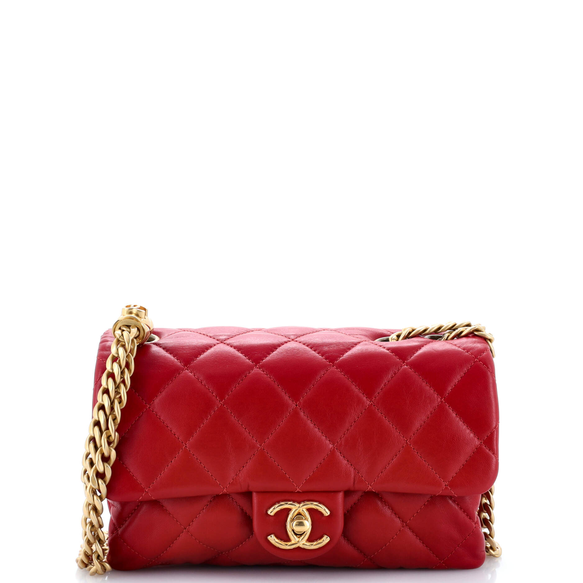 Chanel All Slide Long Flap Bag Quilted Lambskin Small