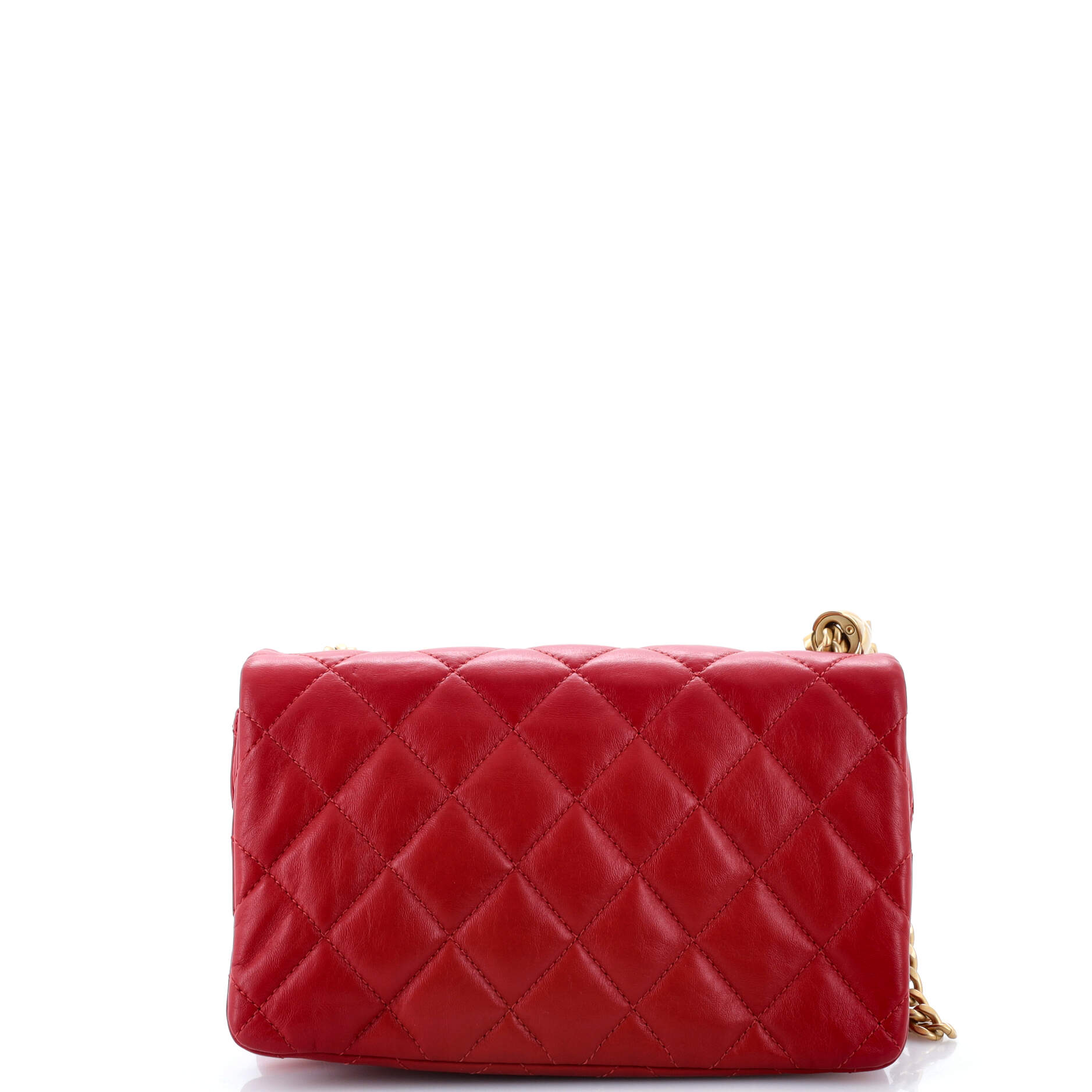 Chanel All Slide Long Flap Bag Quilted Lambskin Small
