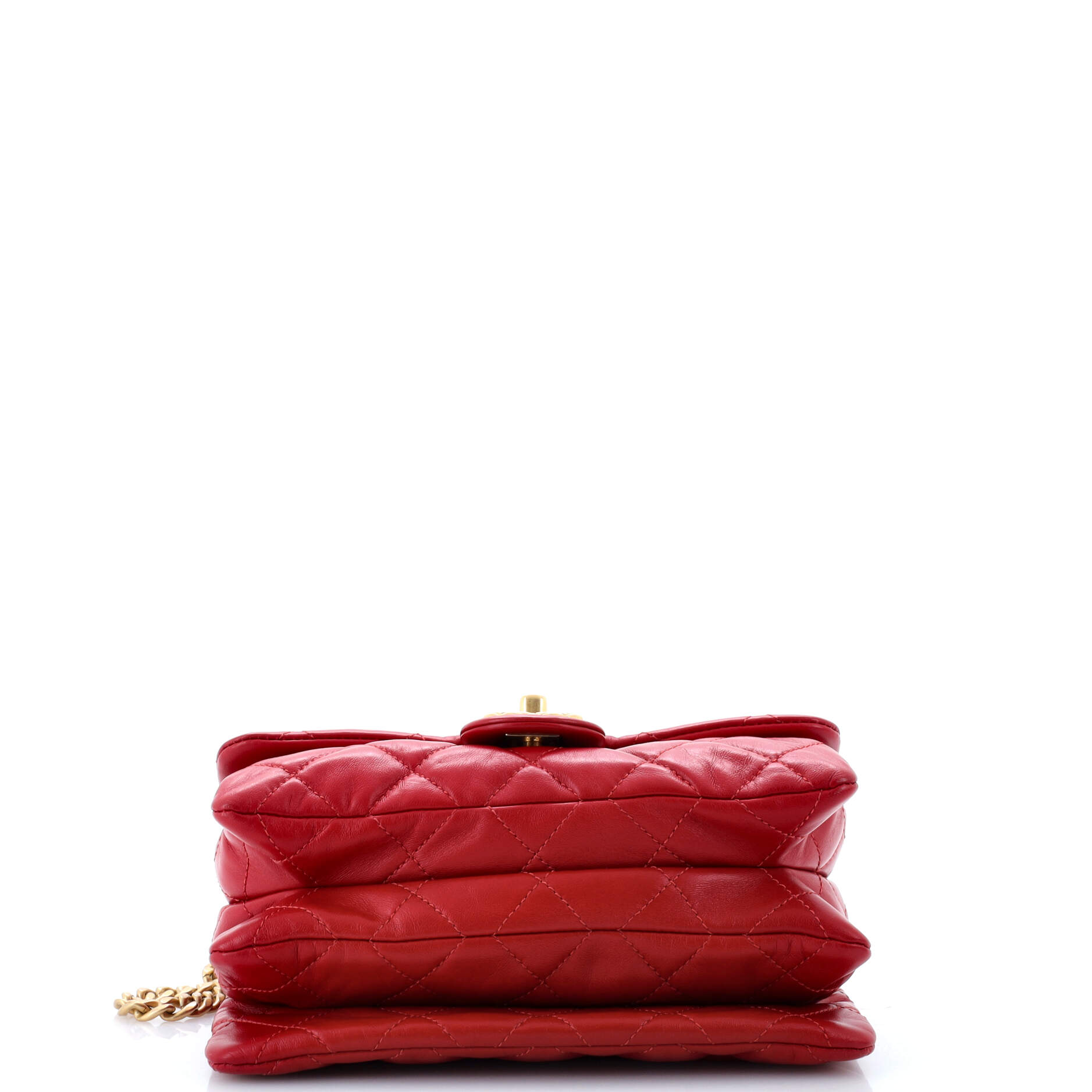 Chanel All Slide Long Flap Bag Quilted Lambskin Small
