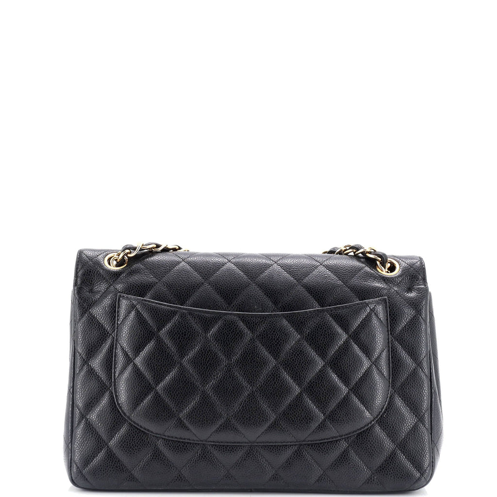 Chanel Classic Double Flap Bag Quilted Caviar Jumbo