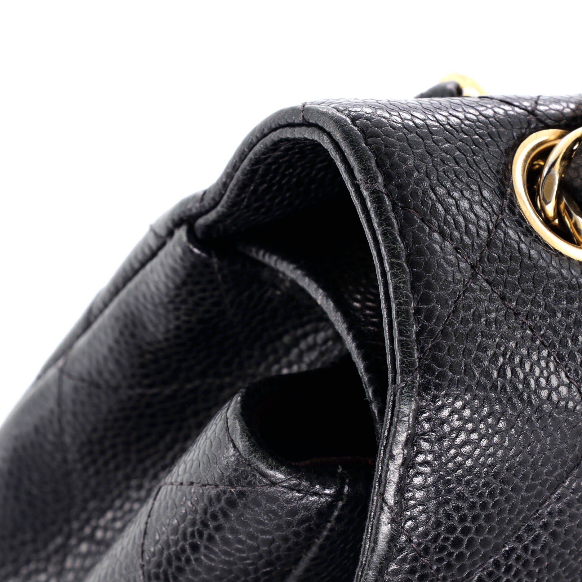 Chanel Classic Double Flap Bag Quilted Caviar Jumbo