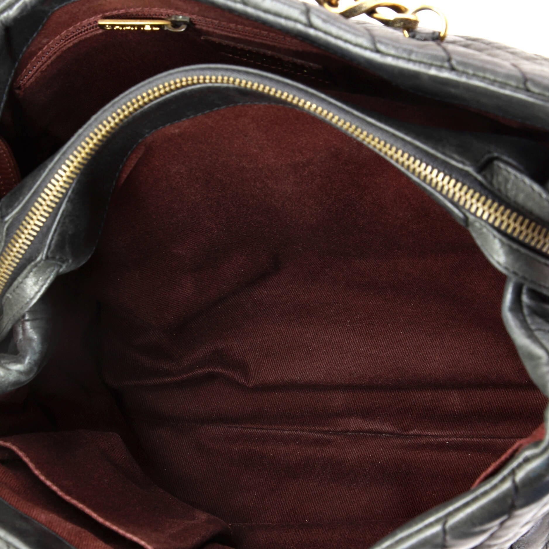 Chanel Surpique CC Charm Tote Chevron Calfskin Large